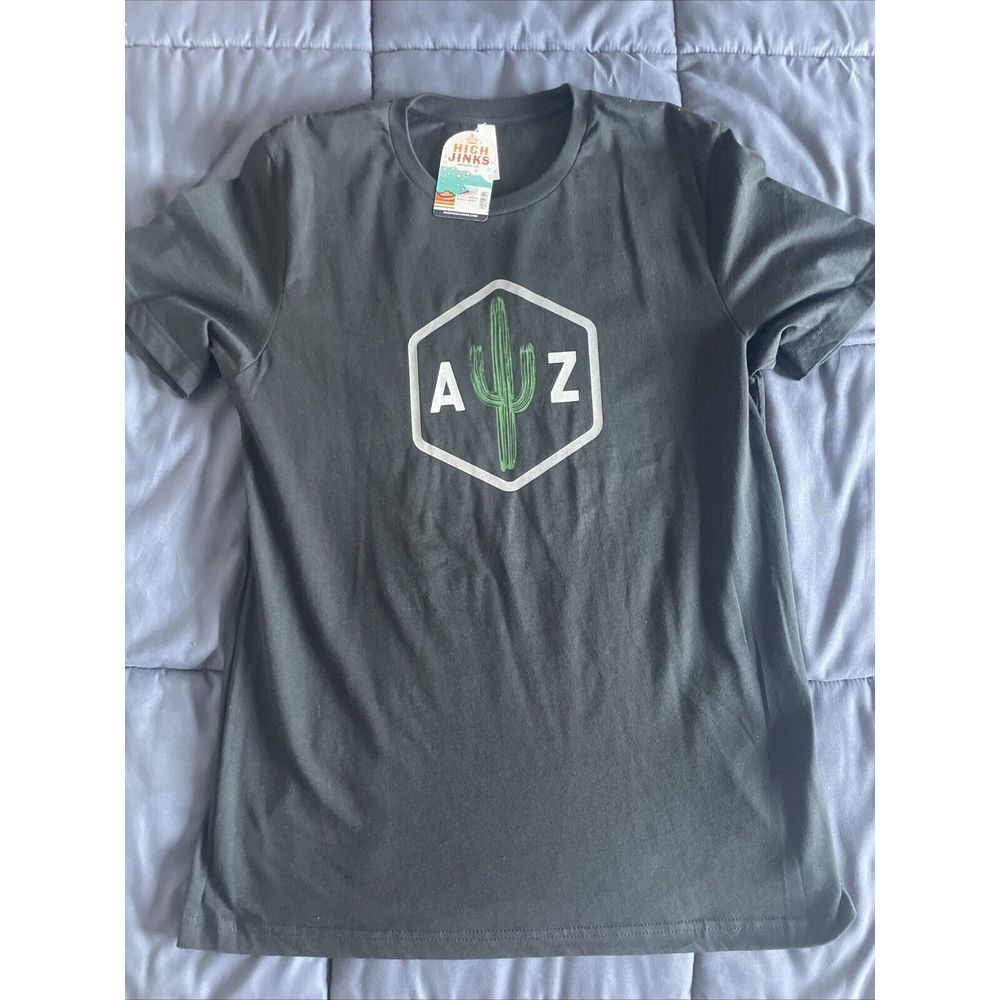 High Jinks Apparel Co. Arizona AZ Cactus T Shirt Black Size Large NWT